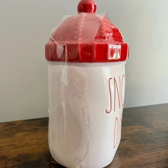 Rae Dunn | Snow Day Mug Set  with Toque Top in Red & White NEW - Picture 4 of 7